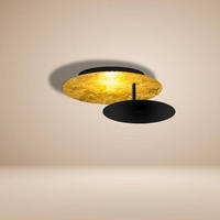 LED-WAND-/DECKENLAMPE Plate Blattgold Ø 30cm - Goldfarben, Metall (30/30/10cm) - s.luce