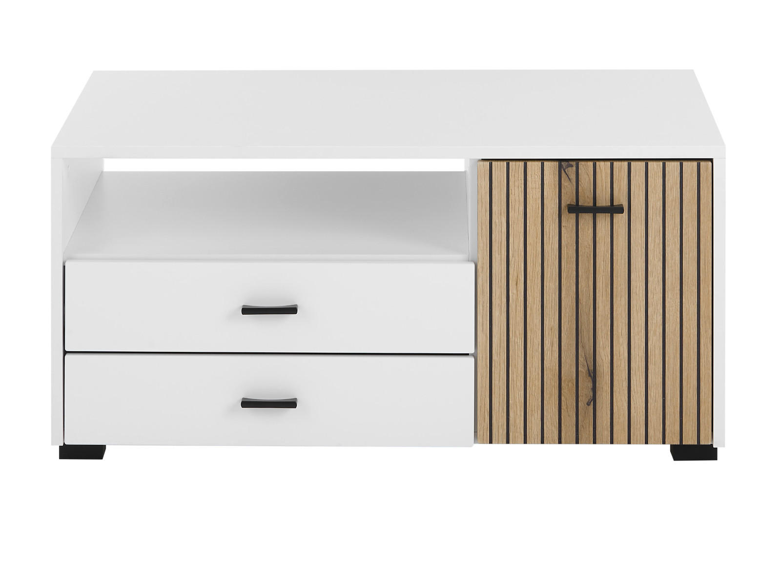 Furn.Design Couchtisch Weiß, Eiche 70x43x90 cm