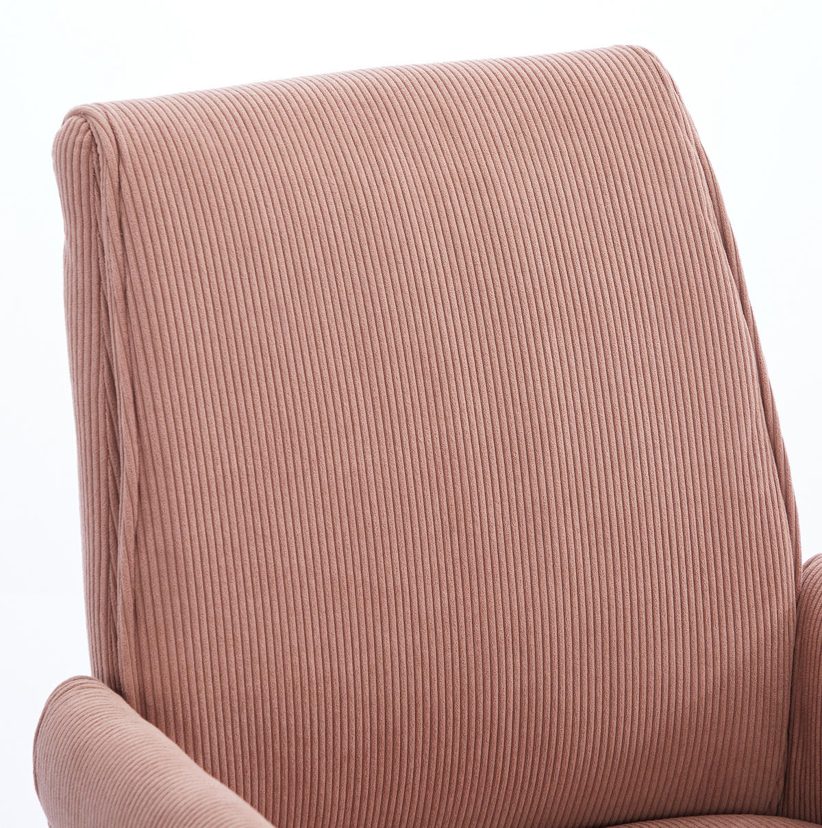BÜRODREHSTUHL ergonomisch Cord Pink mit goldfarbener Basis - Pink, Kunststoff (61/107/64cm) - Meubliv