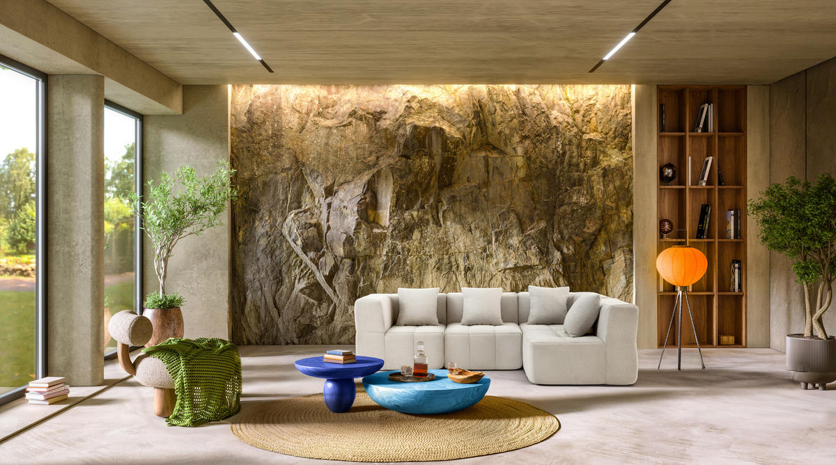 ECKSOFA Bouclé-Stoff Cremebeige - Beige, Textil (260/175cm) - MILYsofa