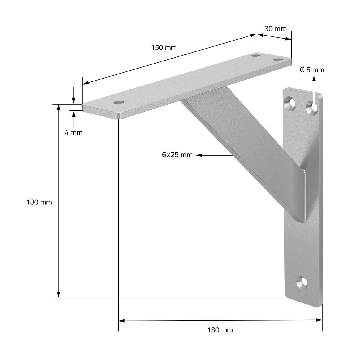 REGALTRÄGER 2er Set - Silberfarben, Metall (18/3/18cm) - ML-DESIGN