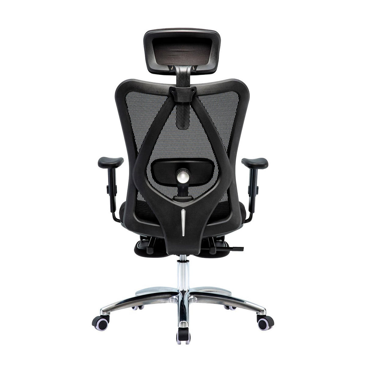 DREHSTUHL HxBxT 129x66x69cm Sitzhöhe 42cm ergonomisch verstellbare Lordosenstütze 150kg belastbar mit Fußstütze Schwarz - Schwarz, Kunststoff (66/129/69cm) - PROREGAL