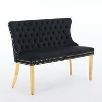 BARSTUHL-SET Samt Schwarz - Schwarz, Metall (116/89.5/58cm) - Meubliv