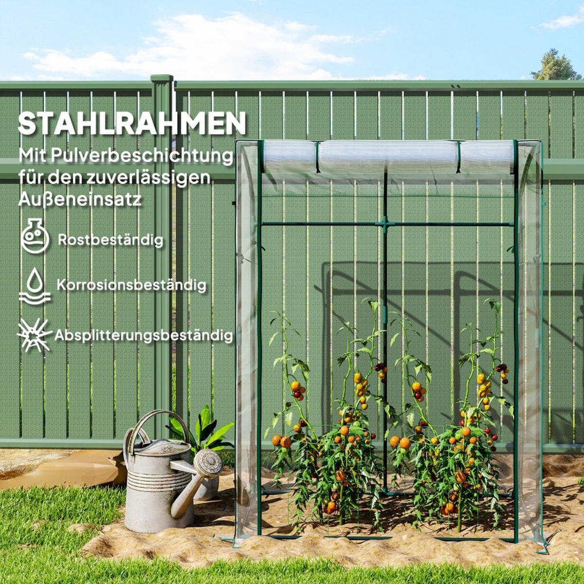 GEWÄCHSHAUS aus Kunststoff 128x70x170 cm Transparent mit Reißverschlusstür - Transparent, Kunststoff (70/170/128cm) - Modfu