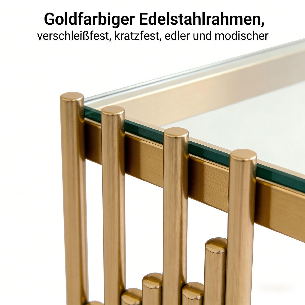 BEISTELLTISCH Gold-Transparent 41/41/46 cm - Goldfarben, Metall (41/41/46cm) - PANGIVO