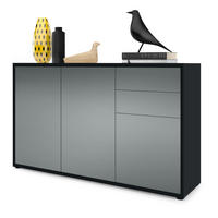 KOMMODE Ben Front in Graphit Seidenmatt - Graphitfarben, Holzwerkstoff (117/74/36cm) - Vladon