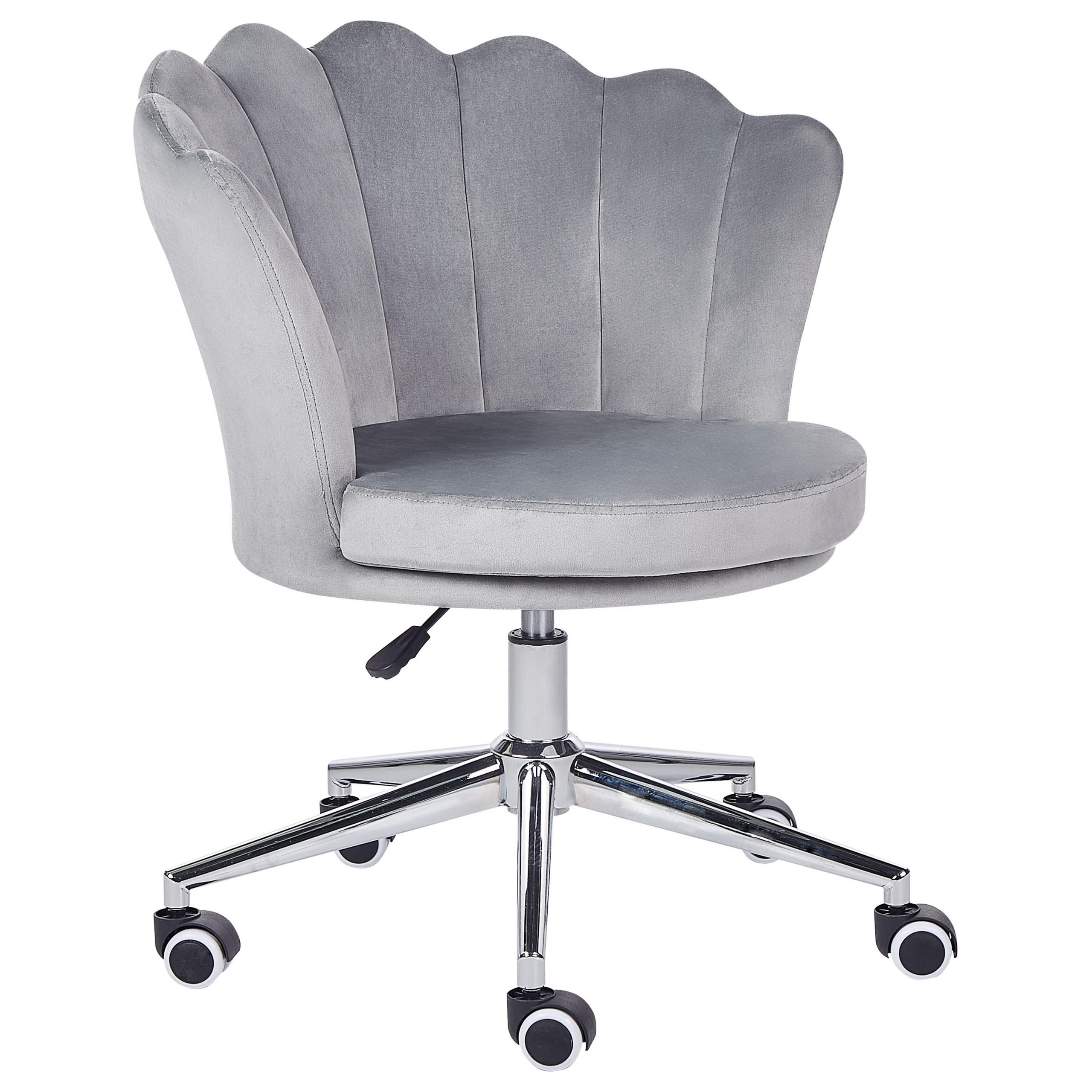 BÜROSTUHL Samtstoff Grau Monticello - Grau, Textil/Metall (67/78/65cm) - Beliani