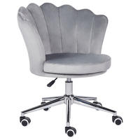 BÜROSTUHL Samtstoff Grau Monticello - Grau, Textil/Metall (67/78/65cm) - Beliani