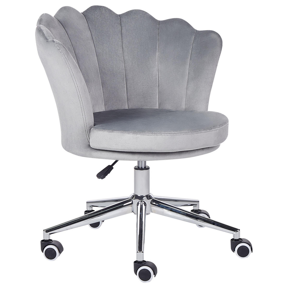 BÜROSTUHL Samtstoff Grau Monticello - Grau, Textil/Metall (67/78/65cm) - Beliani
