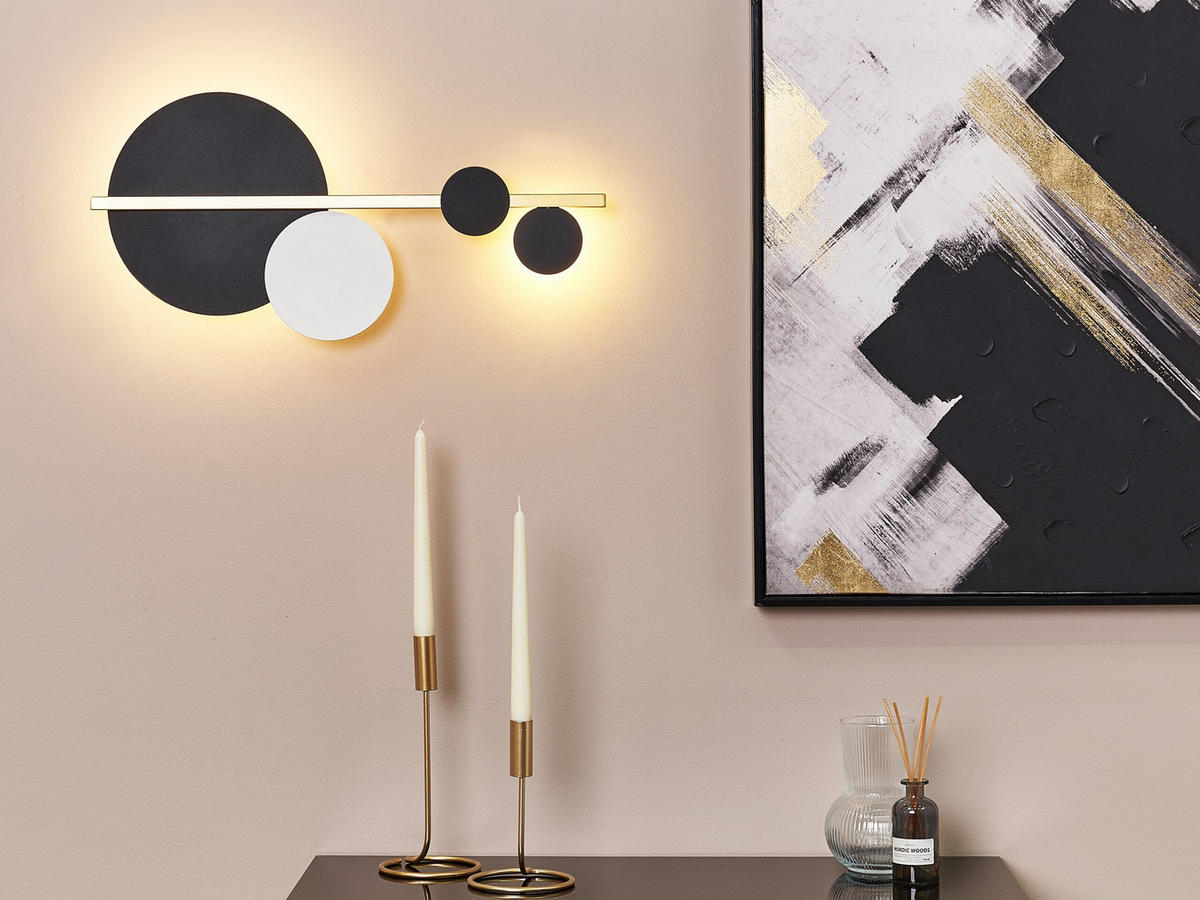 WANDLEUCHTE Parita 4/60/29 cm - Schwarz, Metall (60/29/4cm) - Beliani