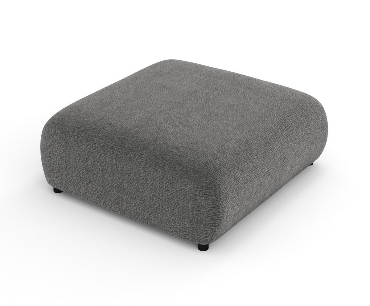 POUF L Zanzibar Grau Chenille - Schwarz/Grau, Holz/Holzwerkstoff (110/37/110cm) - Maison de Reve