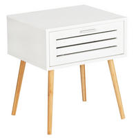 MINI-KOMMODE Beistelltisch mit Schublade Finja 38/45/50 cm - Weiß, Naturmaterialien (45/50/38cm) - Wenko