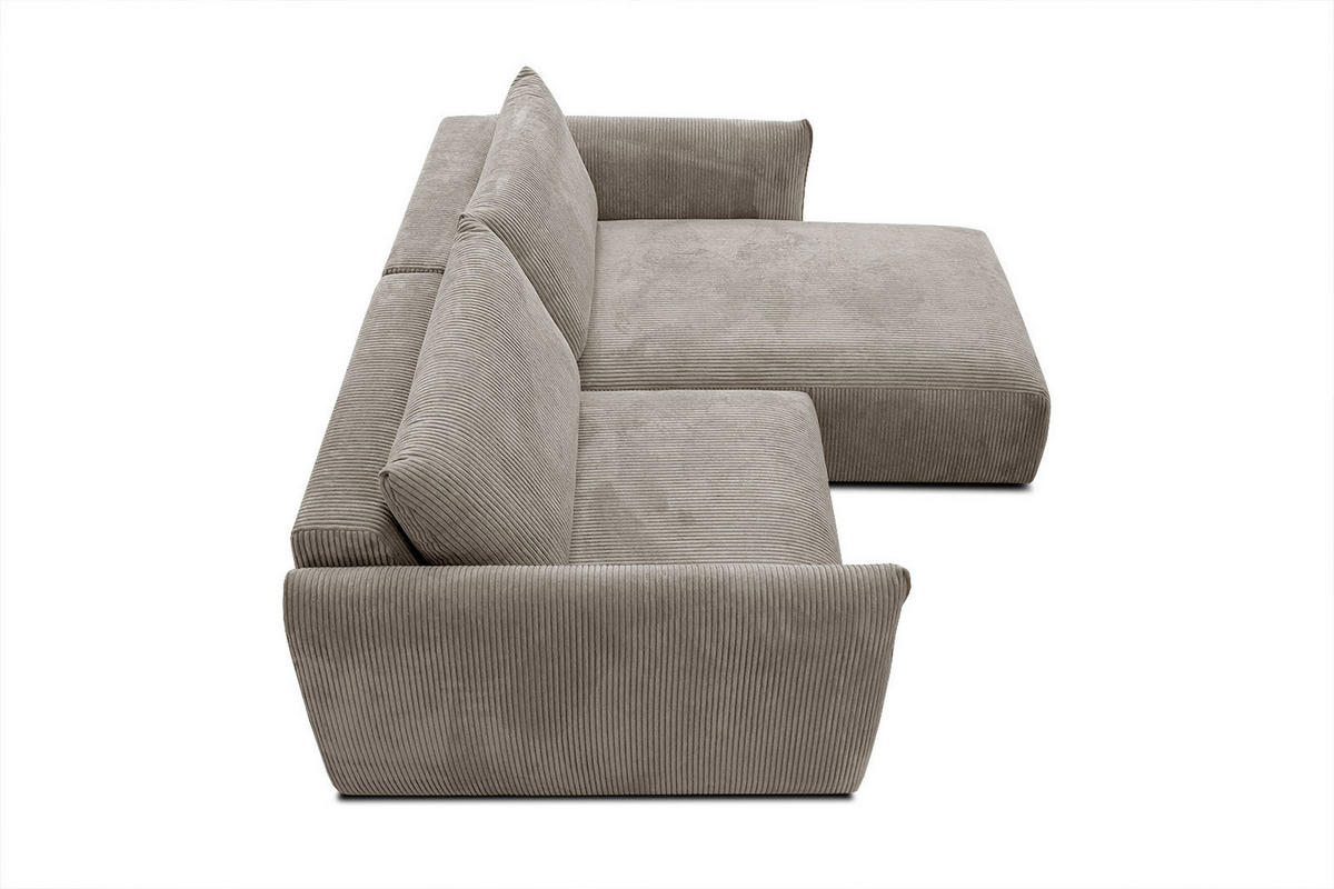 ECKSOFA TAUER 3-Sitzer, taupe - Taupe/Schwarz, Holzwerkstoff/Kunststoff (206/173cm) - Courtois Laville