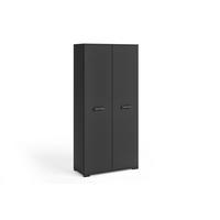 DREHTÜRENSCHRANK ALBANO 90/186/56cm 2-türig Schwarz - Schwarz, Holzwerkstoff (90/186/56cm) - MASSENO