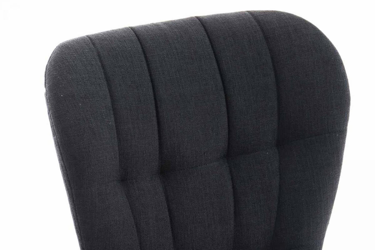 STUHL Stoff schwarz - Eukalyptusholzfarben/Schwarz, Holz/Textil (50/88/63cm) - CLP