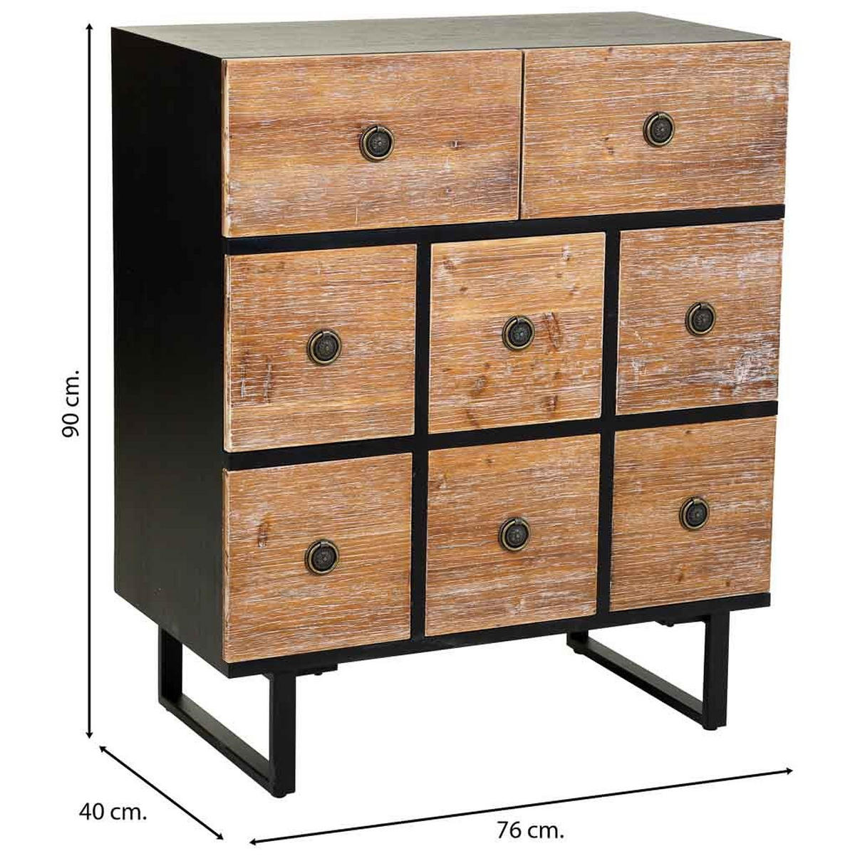 HOLZKOMMODE mit 8 Schubladen 76x40x90 - Braun, Holz (76/90/40cm) - Wanderlust