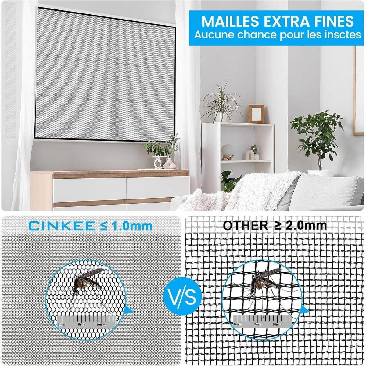 FLIEGENGITTER Fenster 150 x 155 cm Schwarz Selbstklebend - Transparent, Textil (15/20/5cm)
