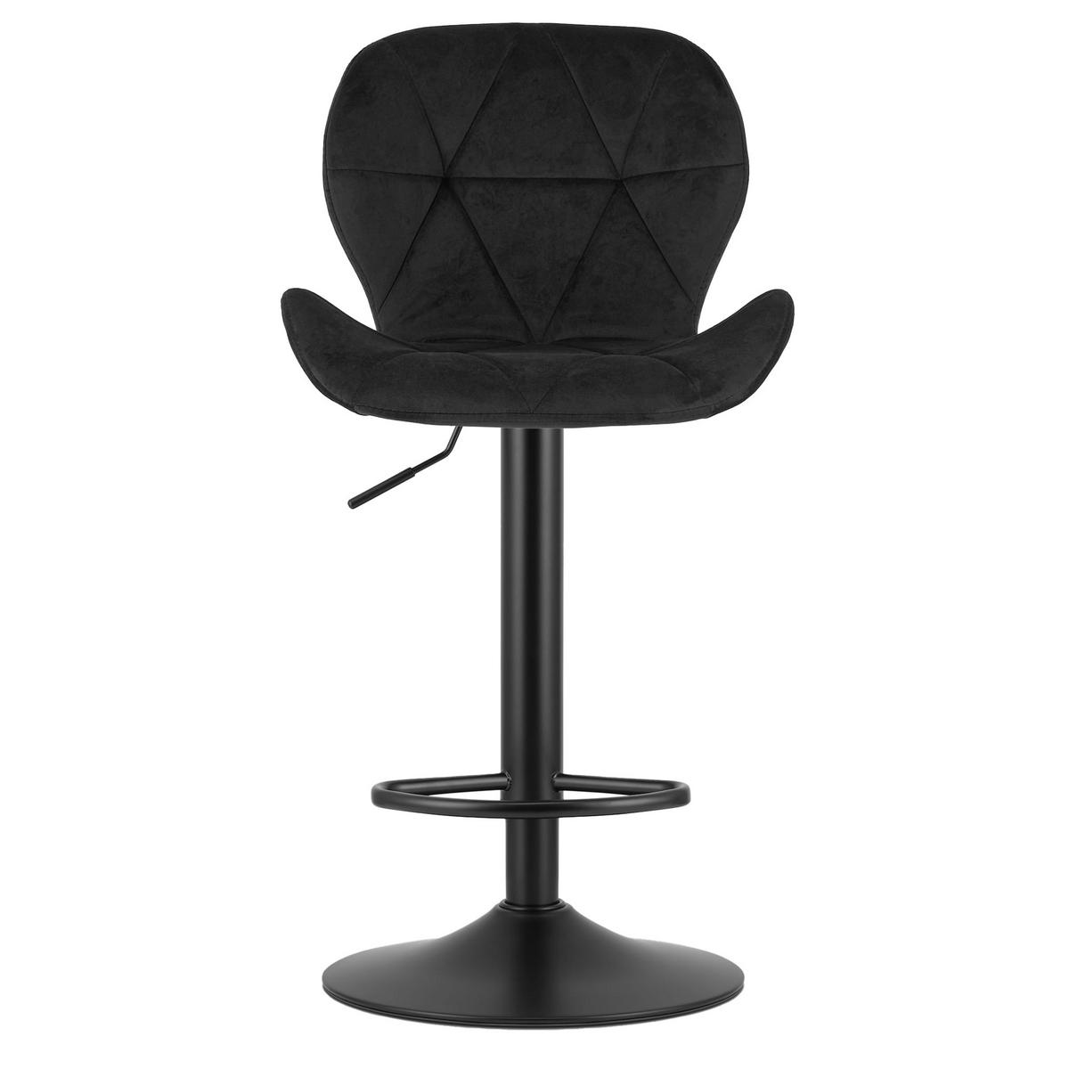 BARHOCKER 2-er Set WEST schwarzer Sitz, schwarze Basis - Schwarz, Textil (46/111/48.5cm) - Valora