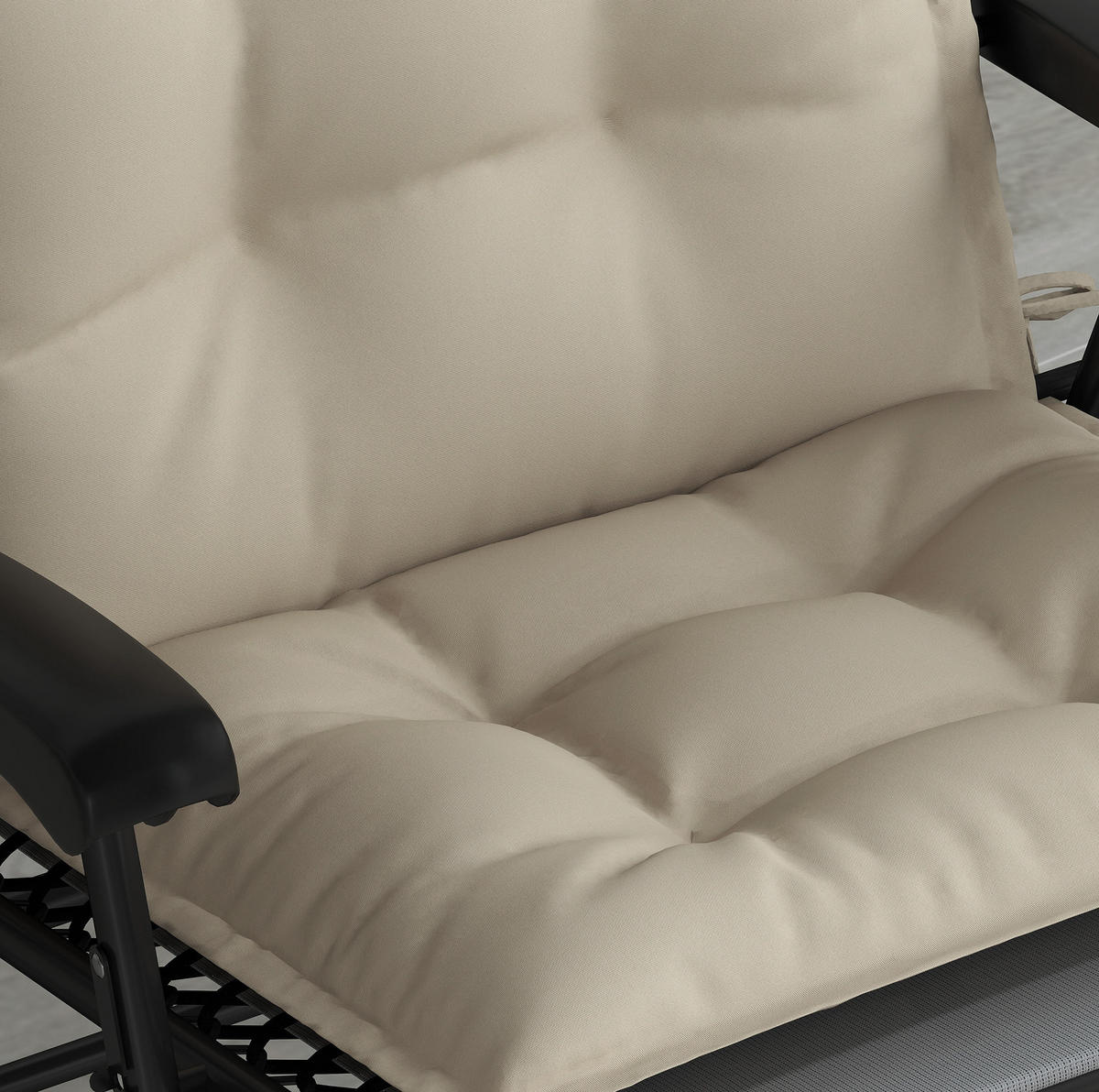 SESSELAUFLAGENSET 2er-Set aus Polyester 50x116x5 cm in Beige mit Bändern - Beige, Textil (50/5/116cm) - Modfu