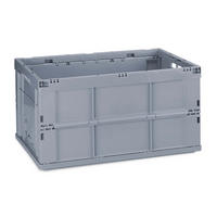 KLAPPBOX Grau faltbar Polypropylen 60 l - Grau, Kunststoff (58.5/31.5/40cm) - Relaxdays