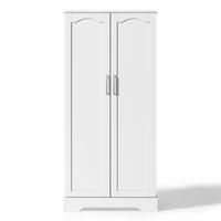 ANRICHTE mit 2 Türen, LED-Beleuchtung und verstellbaren Einlegeböden, 60 x 35 x 128 cm, Weiß, MDF - Weiß, Holzwerkstoff (60/128/35cm) - SONNENH