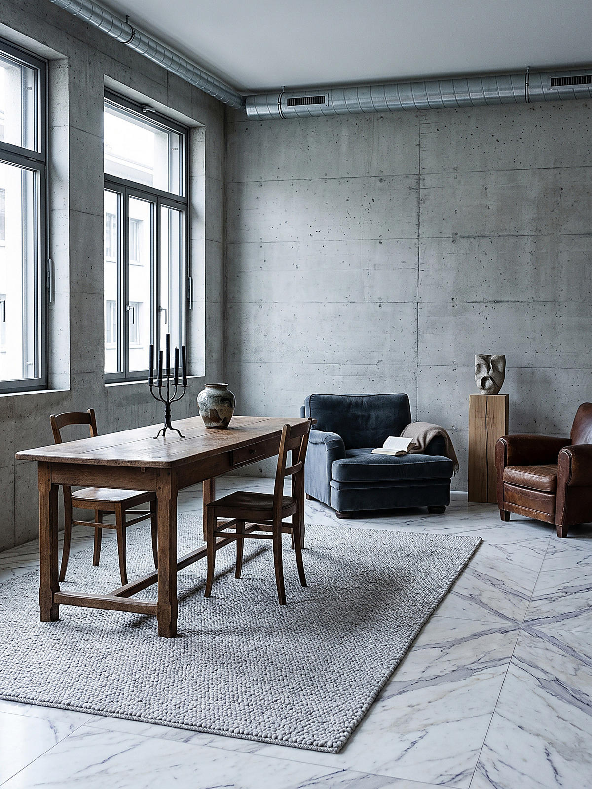 KURZFLORTEPPICH handgewebt GLAVEN, Bouclé-Struktur, Hellgrau, 160 x 230 cm - Grau, Textil (160/230cm) - KADIMA DESIGN