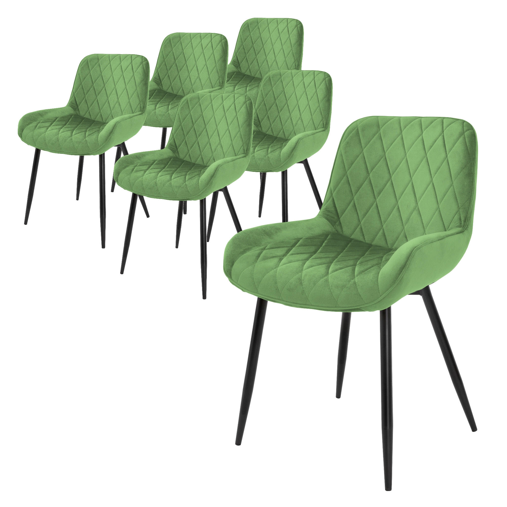 ML-DESIGN SADA 6 jídelních židlí Salbei Samet