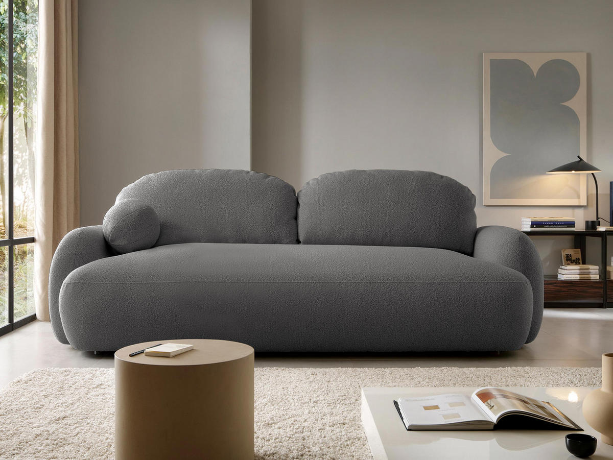SCHLAFSOFA Mayo - Schwarz/Grau, Holzwerkstoff/Kunststoff (256/85/115cm) - MIRJAN24