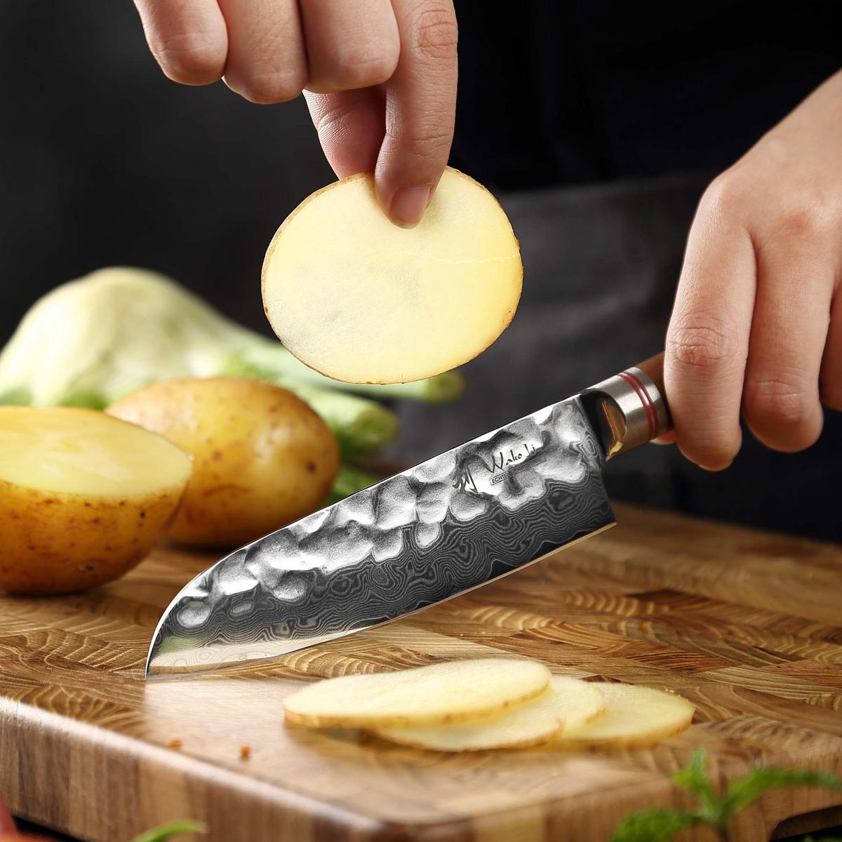 SANTOKUMESSER 12 cm - Nussbaumfarben, Holz/Metall (23cm) - Wakoli