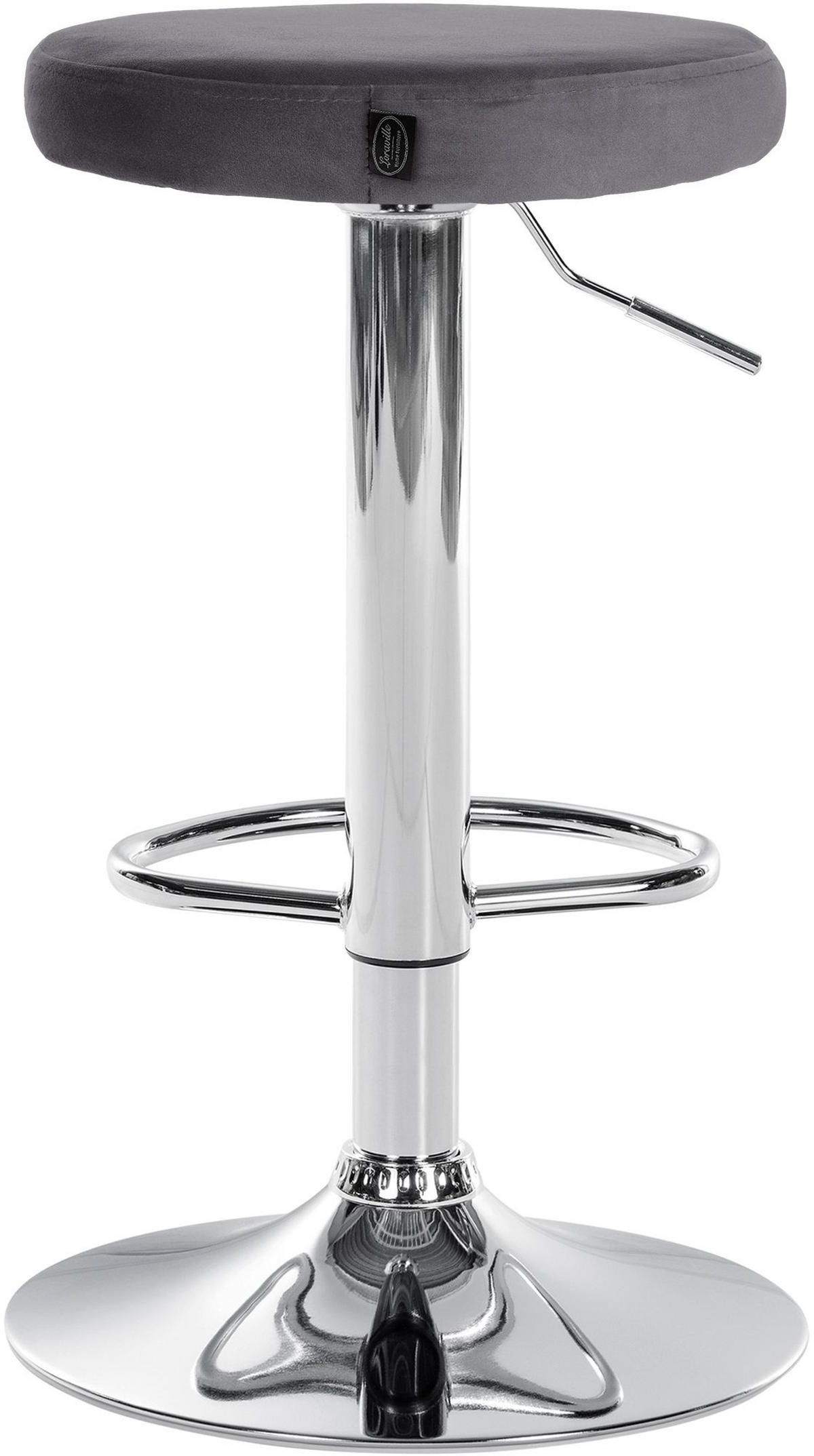 BARHOCKER 2er Set Samt dunkelgrau - Dunkelgrau, Textil/Metall (38.5/60/38.5cm) - CLP