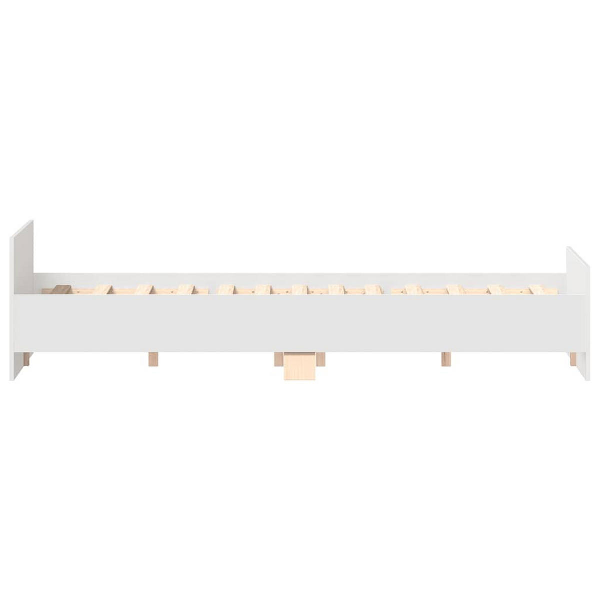 BETTGESTELL Mit Kopf- Und Fussteil Weiss 140/200 Cm - Weiß, Holzwerkstoff (140/200cm) - vidaXL