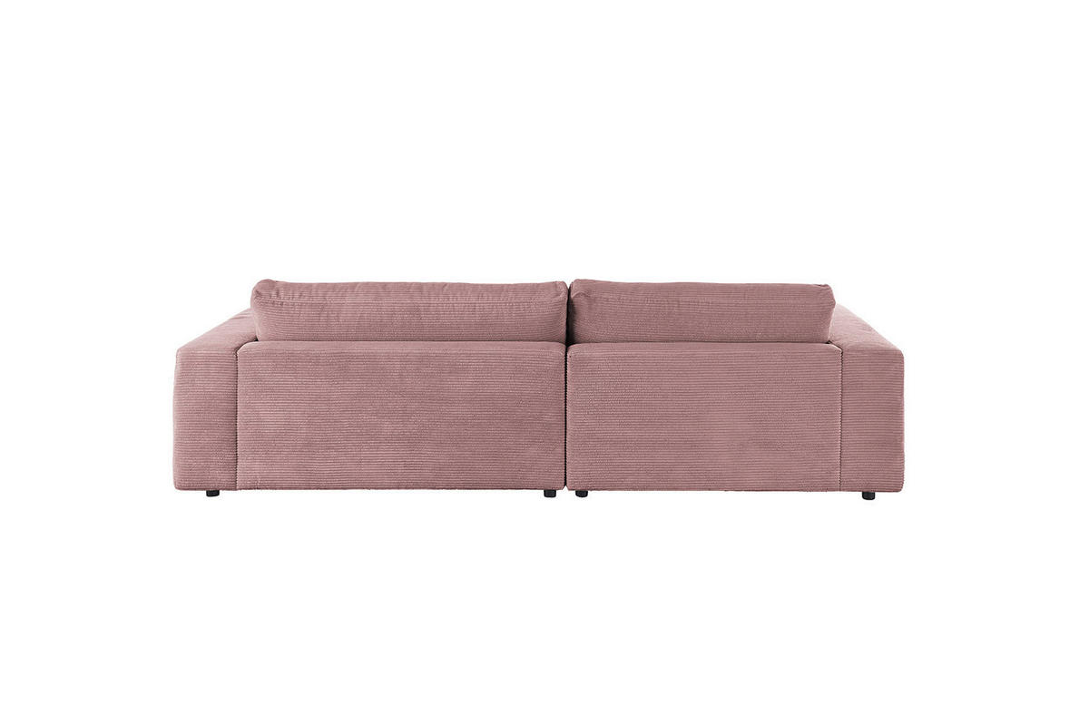 ECKSOFA MADELINE Pink Cord - Pink/Schwarz, Kunststoff/Textil (270/190cm) - KAWOLA