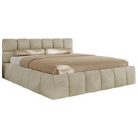 POLSTERBETT NIRA CLASSIC 140/200 - Beige Velvet - Pocket-Matratze - Beige, Textil (140/200cm) - MKS