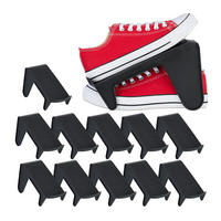 12XSCHUHHALTER - Schwarz, Kunststoff (11.5/13.5/24.5cm) - Relaxdays