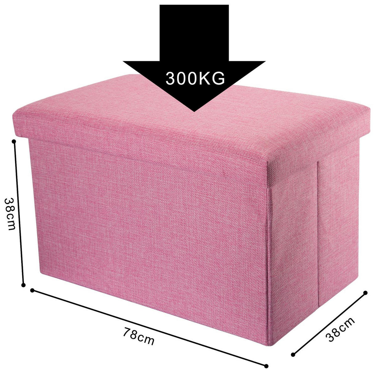 SITZBANK Faltbar in Leinen Optik 78/38/38 cm (Pink) - Pink, Textil (78/38/38cm) - Intirilife