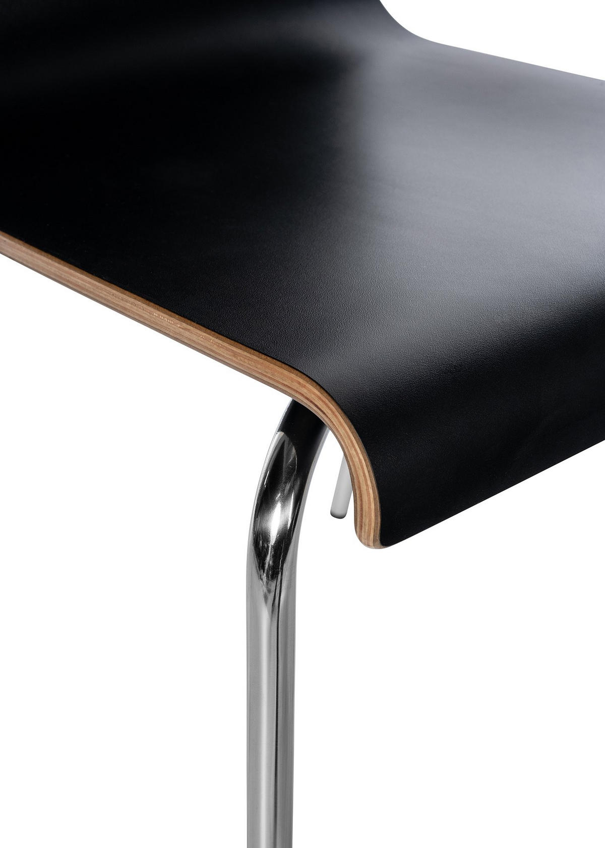 STUHL Holz Schwarz - Schwarz, Holz/Metall (49/85/49cm) - CLP