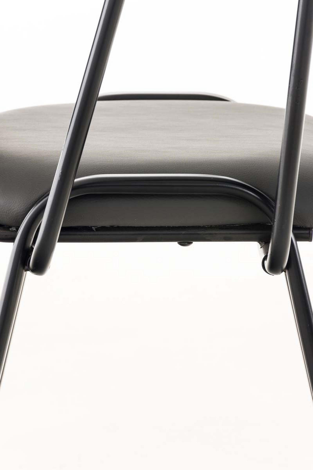 BESUCHERSTUHL Keen mit Klapptisch, Kunstleder mit Gestell Schwarz / Bezug Grau - Schwarz/Grau, Textil/Metall (53/81/53cm) - TPFLiving