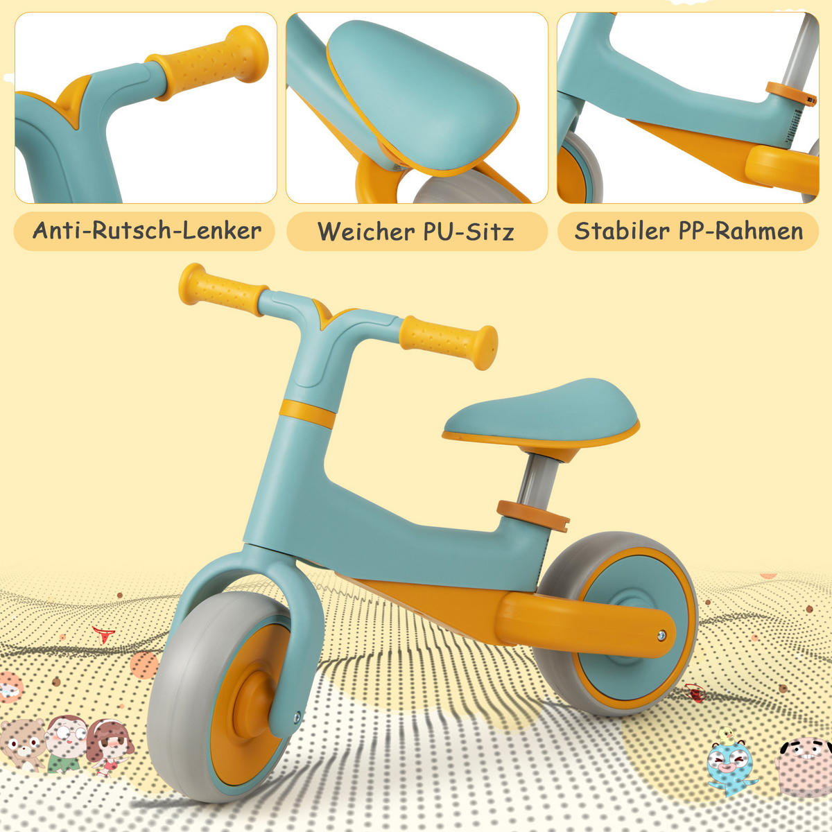 KINDERROLLER Kinder Laufrad Blau - Blau, Kunststoff (67/33/47cm) - COSTWAY
