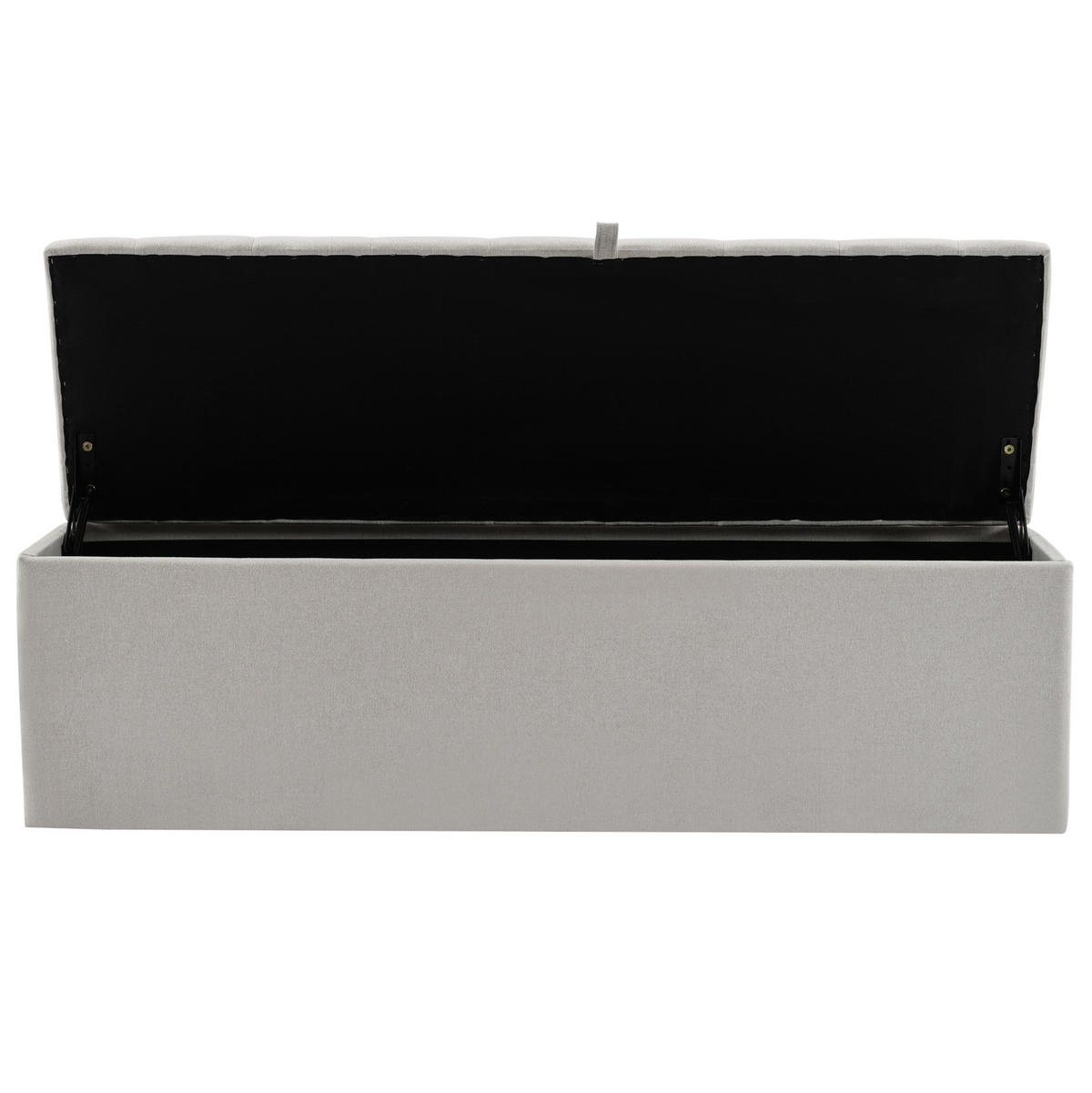 POLSTERBANK 141/41,5/47 cm mit Stauraum aus Leinen im eleganten Design, Hellgrau - Grau, Textil - Redom