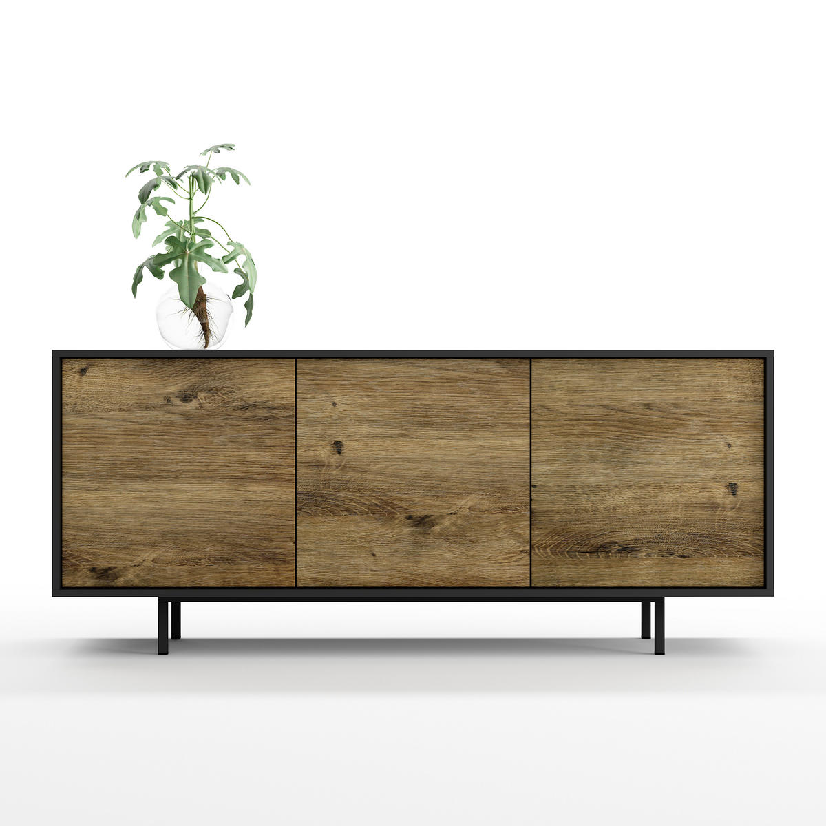 SIDEBOARD Akia Eiche Ribbeck 66/154/40 cm - Alteiche, Holzwerkstoff (154/66/40cm) - SIMPLYFURN