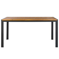 GARTENTISCH - Akazie massiv / Aluminium - Schwarz/Braun, Holz (90/150/73cm) - home24