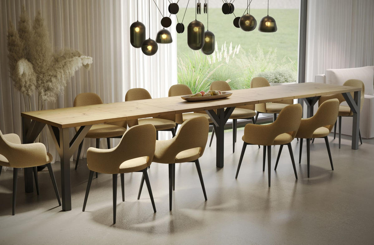 ESSTISCH XXL Dunaj ausziehbar bis 405 cm - Eiche Artisan, Holzwerkstoff (130/90/75cm) - Endo-Moebel