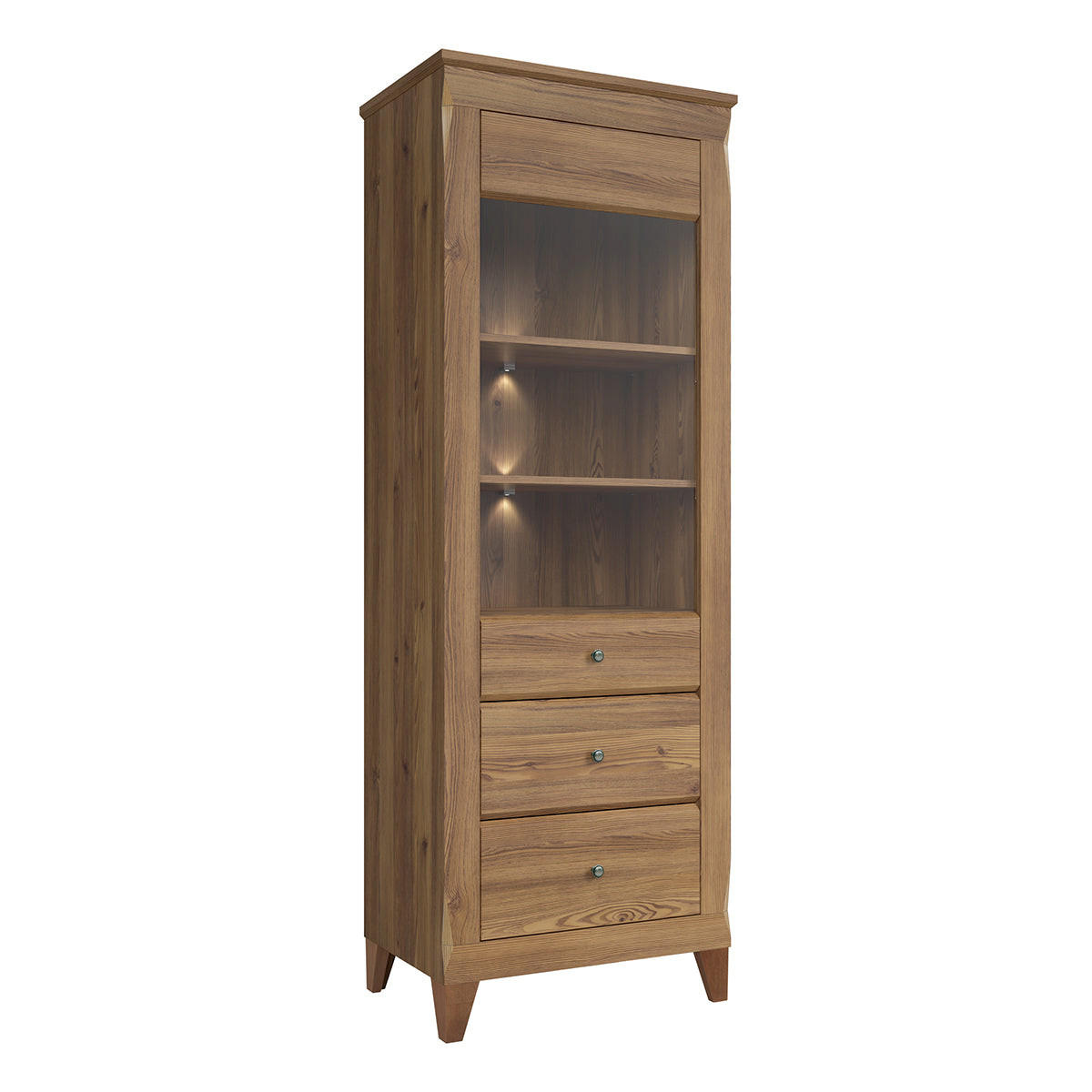 VITRINE Raya Holz - Braun, Holzwerkstoff (72/202/47cm) - Petits-meubles