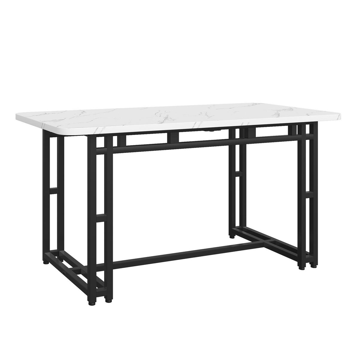 ESSTISCH, MDF mit Metallgestell, 120/70/74 cm, Schwarz-Weiß - Schwarz, Holzwerkstoff (120/70/74cm) - Redom