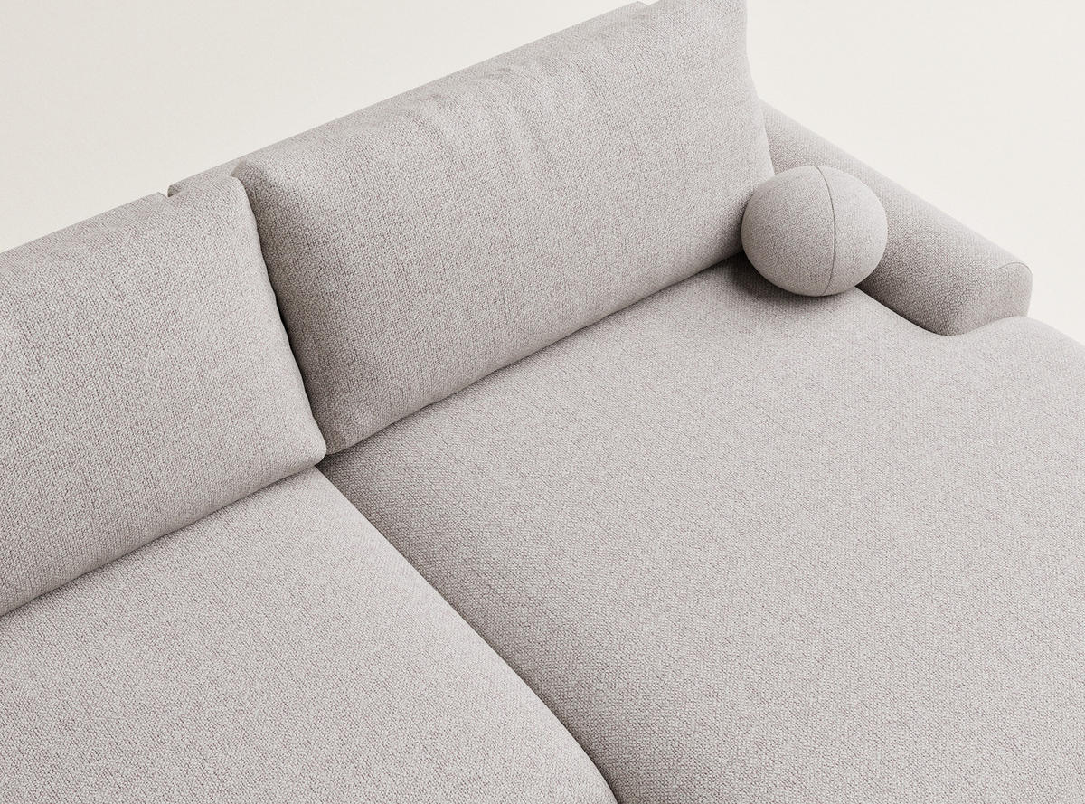 ECKSOFA MIT SCHLAFFUNKTION Tallin Beige Webstoff - Beige/Schwarz, Holz/Holzwerkstoff (240/145cm) - Maison de Reve