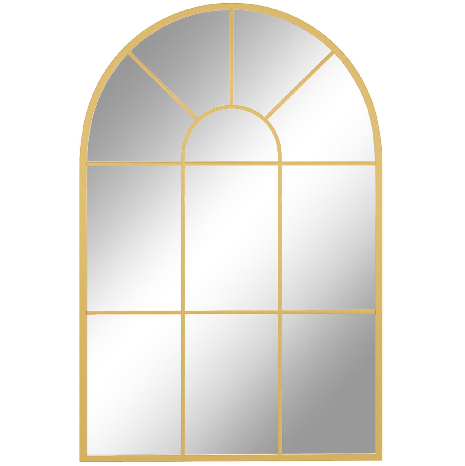 WANDSPIEGEL 91/2/60 cm Gold aus Metall mit vorinstallierten Haken - Goldfarben, Metall (2/60/91cm) - OKWISH