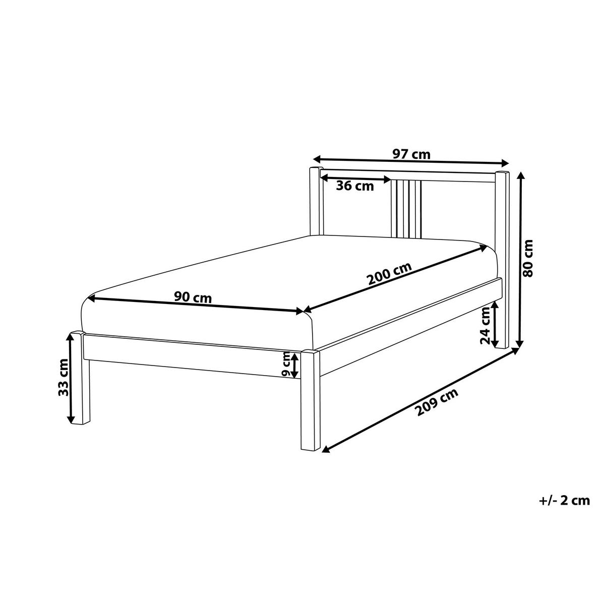 BETT mit Lattenrost 90x200 cm Heller Holzfarbton Vannes - Hellbraun, Holz (90/200cm) - Beliani
