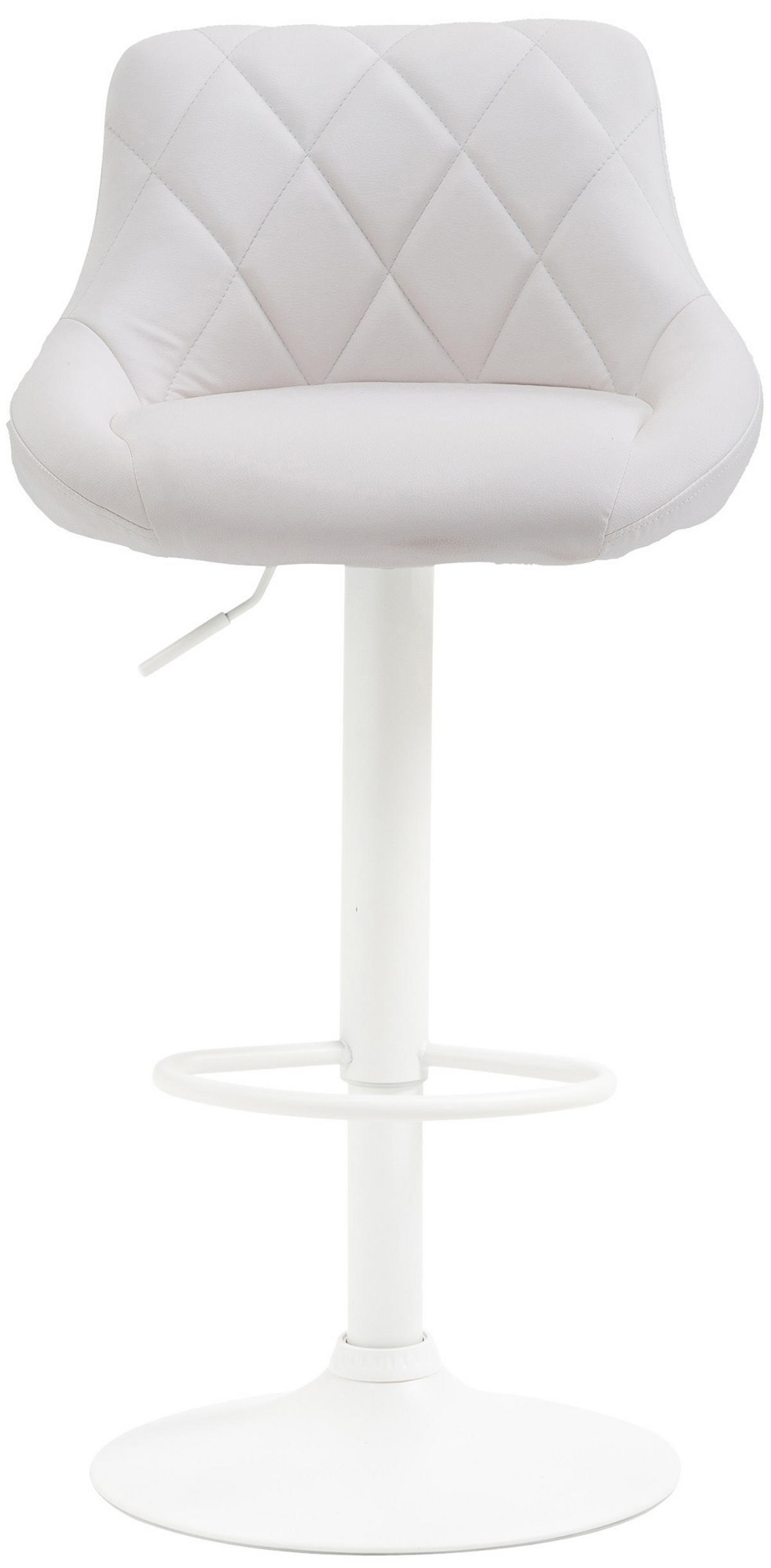 BARHOCKER Lazio 83-104 x 46 x 49 cm - Weiß, Leder (46/83/49cm) - furnicato