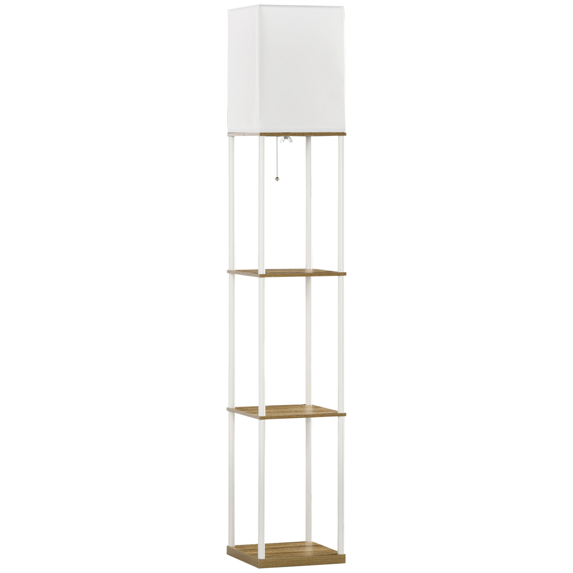 HOMCOM STOJACÍ LAMPY, stojací lampa se 3 patricemi, patice E27, bílá, bez žárovky