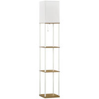 STEHLAMPE, Stehleuchte mit 3 Fächern, E27 Sockel, Weiß, exkl. Glühbirne - Weiß, Holzwerkstoff (26/26/159cm) - HOMCOM